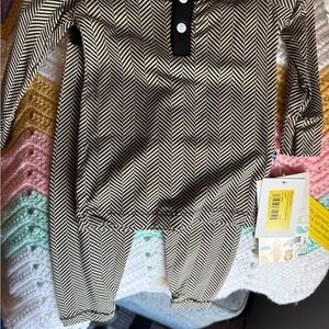 Kickee Pants Black and White Herringbone